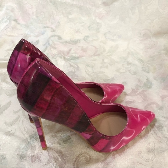 Kayleen by Los Angeles Pink Multi Man Made Patent High Heel Pumps size 9 - Picture 7 of 14